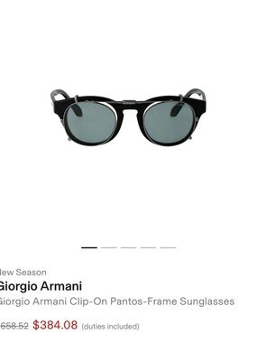 Giorgio Armani Black Frame Sunglasses with Green Lenses